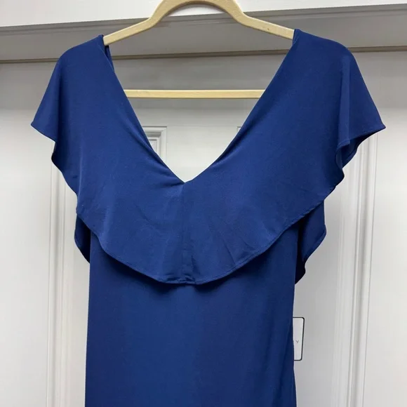 Laundry By Shelli Segal Navy Blue Lace Up Back Maxi Dress Laundry By Shelli Segal Navy Blue Lace Up Back Maxi Dress